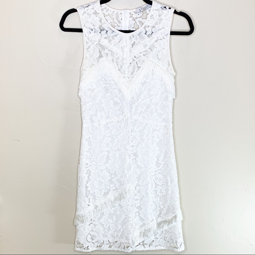 Sandro‎ Paris Riva Fringe Trim Lace Mini Dress - Picture 3 of 9